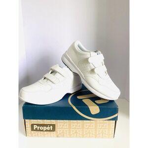 Men's Propet  Slip-On Style Walking Shoes White Fastening Strap Comfort Size 8.5